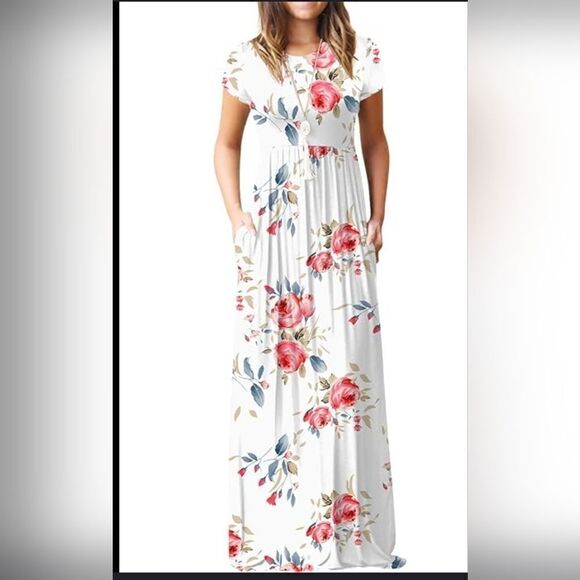 BISHUIGE Women Summer  Maxi Dress Long Dresses with Pockets size 2Xl - Picture 1 of 11